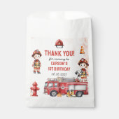 消防車の消防士1st誕生日パーティー フェイバーバッグ (正面)