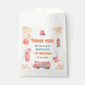 消防車の消防士1st誕生日パーティー フェイバーバッグ (正面)