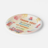 消防車の消防士1st誕生日パーティー ペーパープレート (アングル)