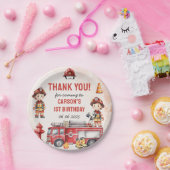 消防車の消防士1st誕生日パーティー ペーパープレート (パーティー)