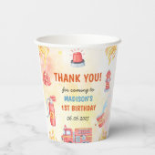 消防車の消防士1st誕生日パーティー 紙コップ (裏面)