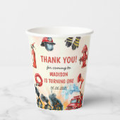 消防車の消防士1st誕生日パーティー 紙コップ (正面)