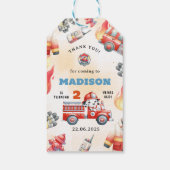 消防車の消防士2nd誕生日パーティー ギフトタグ (裏面)