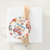 消防車の消防士2nd誕生日パーティー フェイバータグ (インサイチュ)