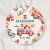 消防車の消防士2nd誕生日パーティー フェイバータグ (裏面)