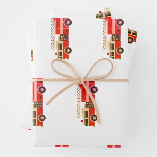 消防車の消防機関包装紙 ラッピングペーパーシート (インサイチュ)