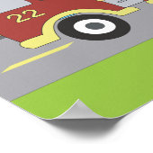 消防車の消防機関少年の部屋プリント ポスター (角)