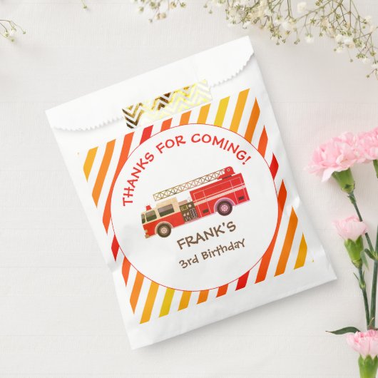 消防車の消防車のエンジンの誕生日パーティーの好意バッグ フェイバーバッグ (封をした状態)