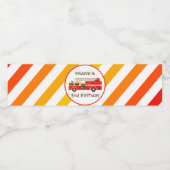 消防車の消防車のエンジンの誕生日パーティーウォーターボトル ペットボトルラベル (シングルラベル)