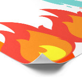 消防車の消防車のエンジンの誕生日パーティー歓迎サイン ポスター (角)