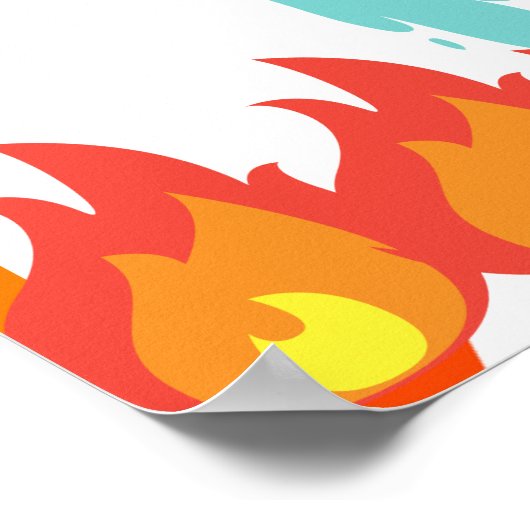 消防車の消防車のエンジンの誕生日パーティー歓迎サイン ポスター (角)