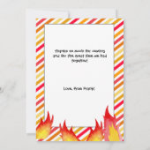 消防車の消防車のエンジン誕生日パーティーありがとう サンキューカード (裏面)