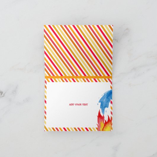 消防車の消防車のエンジン誕生日パーティーありがとう サンキューカード (内部)