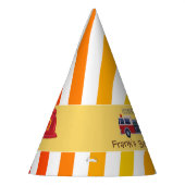 消防車の消防車のエンジン誕生日パーティーパーティー帽子 パーティーハット (左)