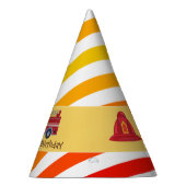 消防車の消防車のエンジン誕生日パーティーパーティー帽子 パーティーハット (右)