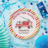 消防車の消防車のエンジン誕生日パーティー紙プレート ペーパープレート (パーティー)