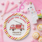 消防車の消防車のエンジン誕生日パーティー紙プレート ペーパープレート (パーティー)