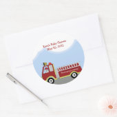 消防車の消防車のラウンドカスタムの好意シール ラウンドシール (封筒)