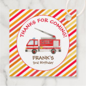 消防車の消防車の誕生日パーティー フェイバータグ (裏面)