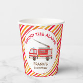 消防車の消防車の誕生日パーティー 紙コップ (正面)