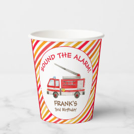 消防車の消防車の誕生日パーティー 紙コップ