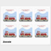 消防車の消防車エンジンSQUARE有利ステッカー スクエアシール (シート)