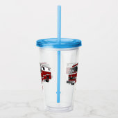 消防車の漫画イラストレーション アクリルタンブラー (右)