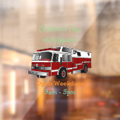 消防車の漫画イラストレーション ウィンドウサイン (シート2)