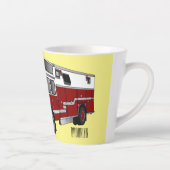 消防車の漫画イラストレーション カフェラテマグ (右)