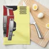 消防車の漫画イラストレーション キッチンタオル (四つ折り)