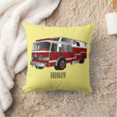 消防車の漫画イラストレーション クッション (ブランケット)