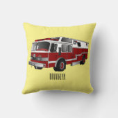 消防車の漫画イラストレーション クッション (裏面)