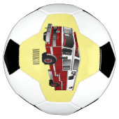 消防車の漫画イラストレーション サッカーボール (回転)
