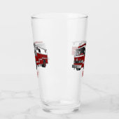 消防車の漫画イラストレーション タンブラーグラス (左)