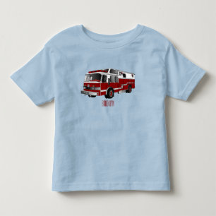 消防車の漫画イラストレーション トドラーTシャツ