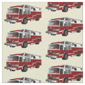 消防車の漫画イラストレーション ファブリック (クローズアップ)