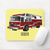 消防車の漫画イラストレーション マウスパッド (マウス)