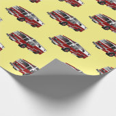消防車の漫画イラストレーション ラッピングペーパー (角)