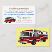 消防車の漫画イラストレーション 名刺 (正面/裏面)