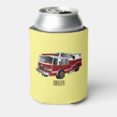 消防車の漫画イラストレーション 缶クーラー (缶裏面)