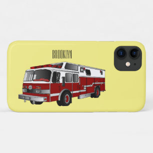 消防車の漫画イラストレーション iPhone 11 ケース