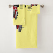 消防車の漫画イラスト バスタオルセット (インサイチュ)