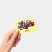 消防車の漫画イラスト バッジ (手持ち)