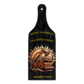 消防車の燃えるような勇敢な複雑な英雄的デザイン カッティングボード (正面)