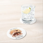 消防車の燃えるような勇敢な複雑な英雄的デザイン ラウンドペーパーコースター (インサイチュ)