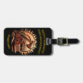 消防車の燃えるような勇敢な複雑な英雄的デザイン ラゲッジタグ (正面横)