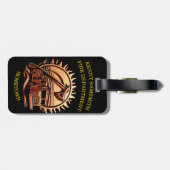 消防車の燃えるような勇敢な複雑な英雄的デザイン ラゲッジタグ (裏面横)