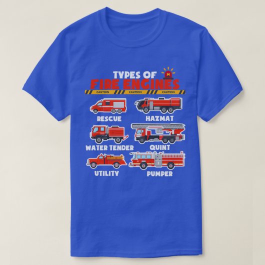 消防車の種類L Tシャツ (デザイン正面)