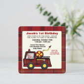 消防車の第1誕生日 招待状 (スタンド正面)