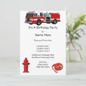 消防車の誕生会の招待 招待状 (スタンド正面)